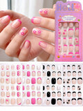 Heart Flower Design Small Size Kids Press On Nails